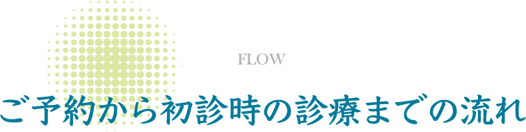 ご予約から初診時の診療までの流れ